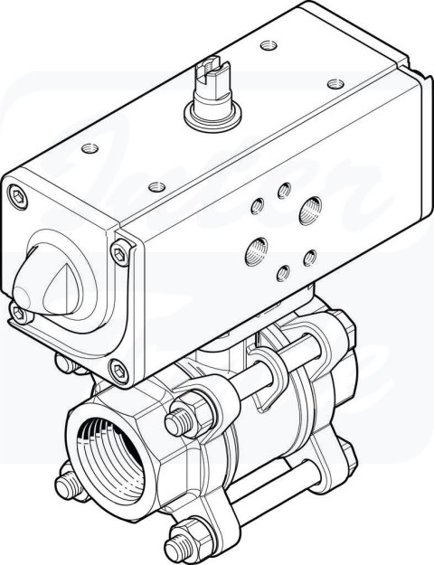 [VZBA-11/2"-GG-63-T-22-F0507-V4V4T-PP60-R-90-C] {1809657} Jednostka zaworu kulowego z napędem